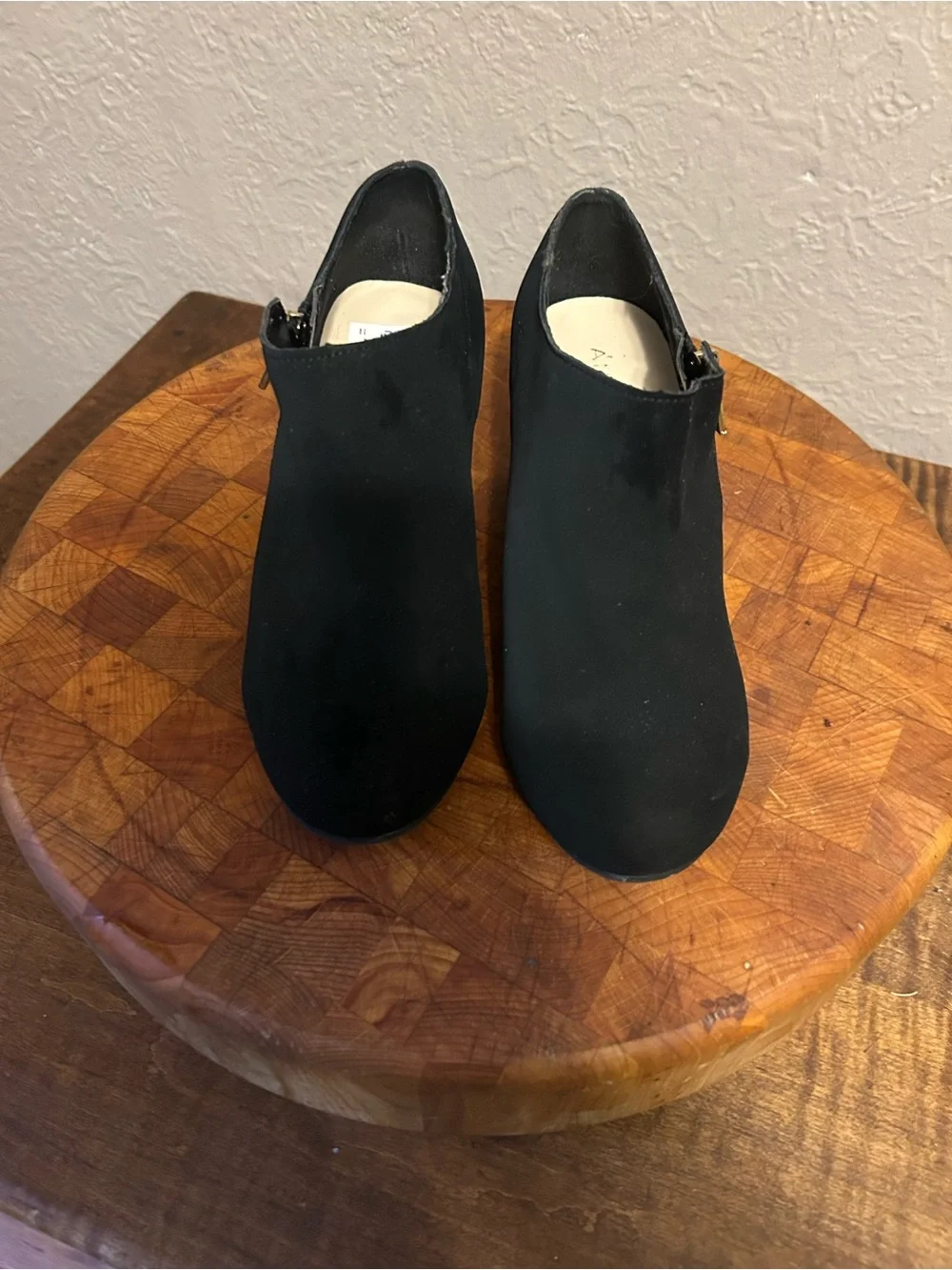 Women’s Black Wedge Ankle Booties with Side Zip